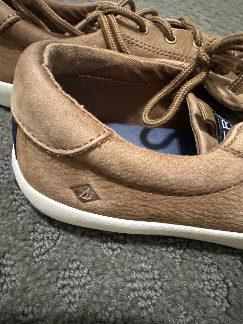 Sperry Top-Sider Kids Size 3 Tan Brown Leather Boat Shoes